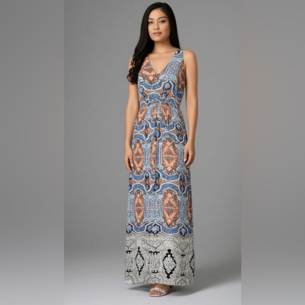 Anthropologie Maeve Silk Paisley Maxi Dress